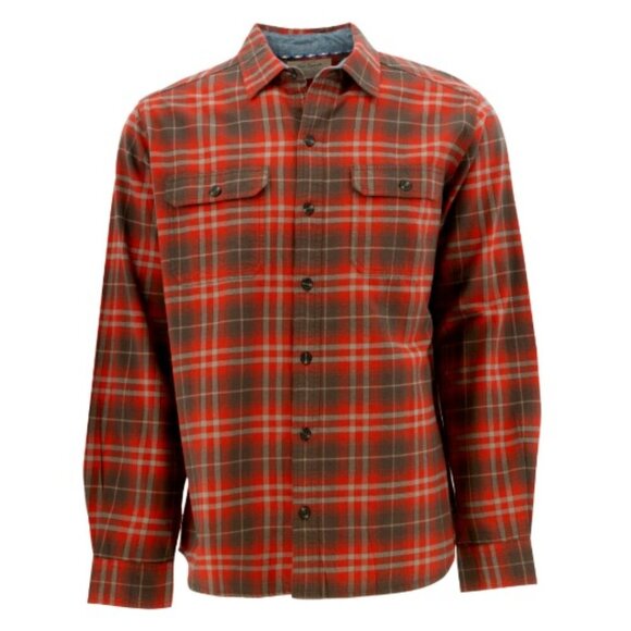 Old Ranch Men's Flannel Shirt Longsleeve Cotton Button Up Medium Orange/Brown - Picture 1 of 5